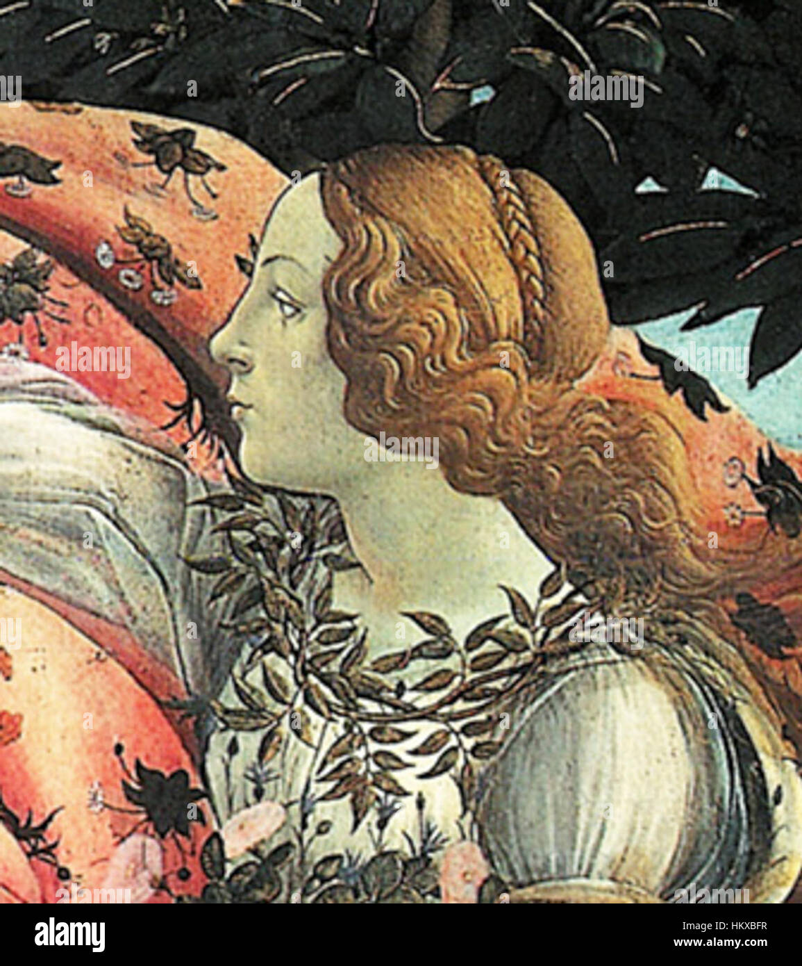 El Nacimiento de Venus de Botticelli detalle Flora Fotografía de stock