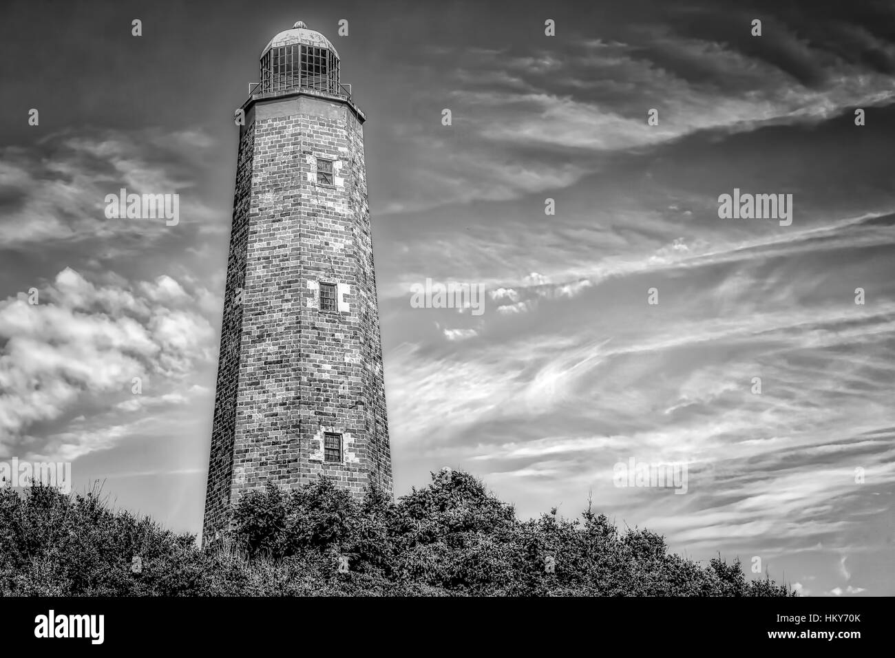 El faro de Cape Henry en Virginia Beach, Virginia, construido en 1792. Foto de stock