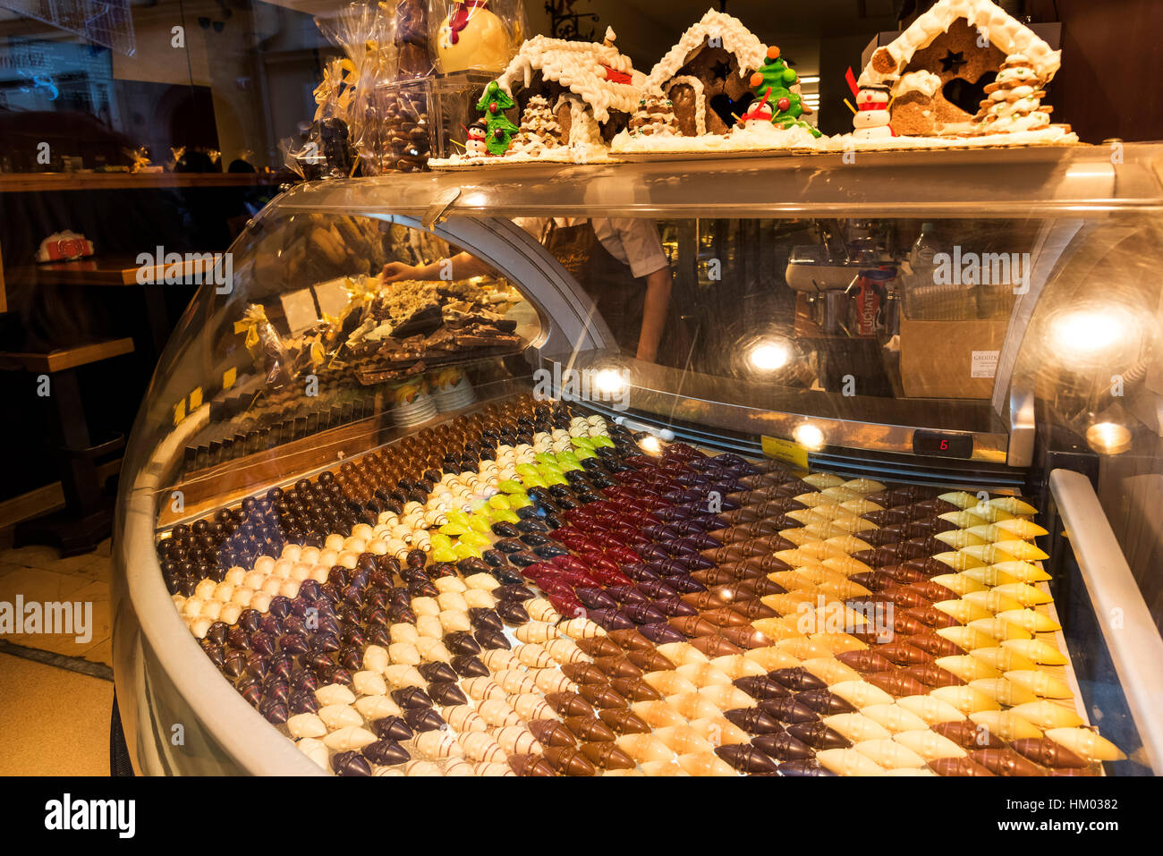 Chocolatería Crakow Cracovia, Polonia. Foto de stock