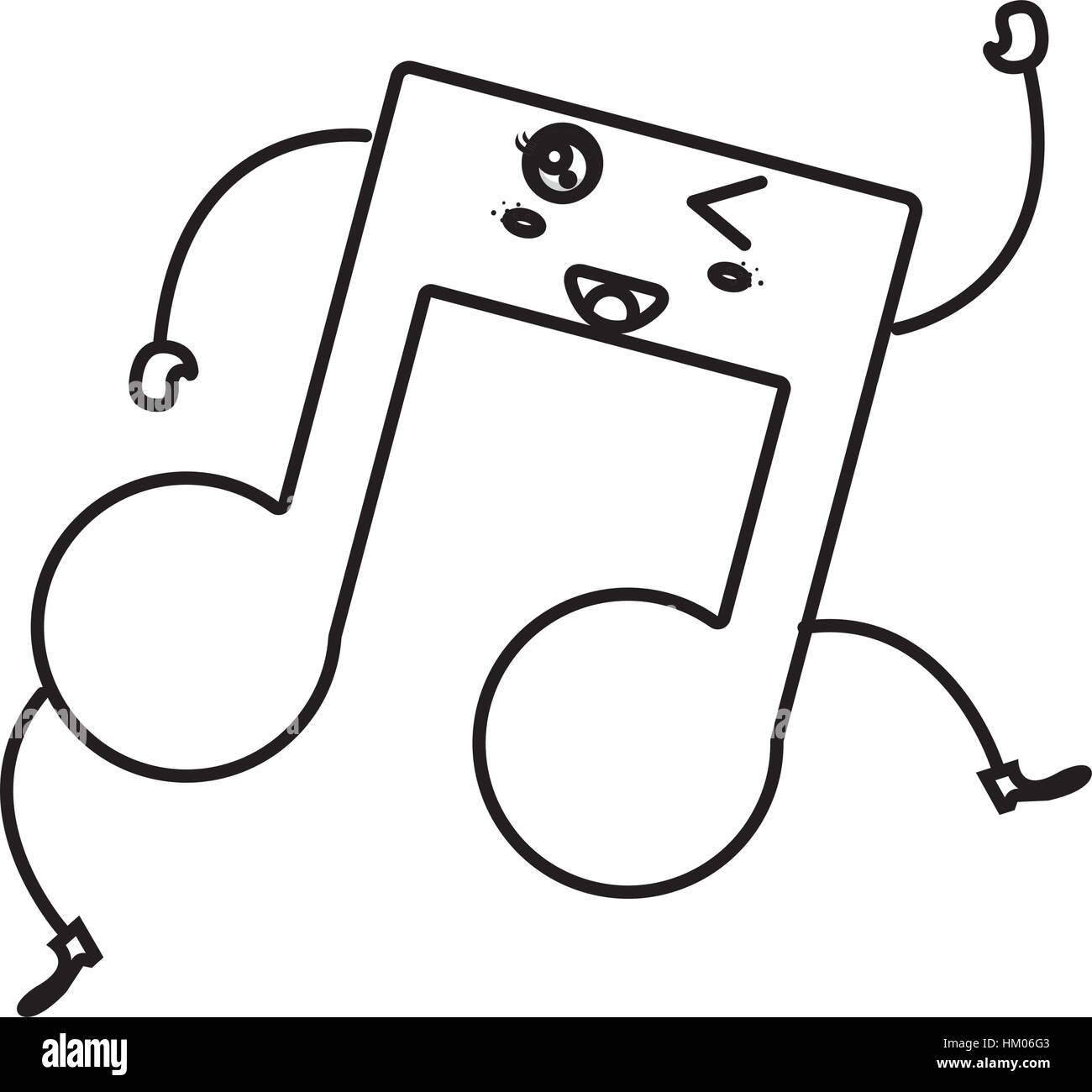 Nota musical kawaii ilustración Vectorial character design Imagen