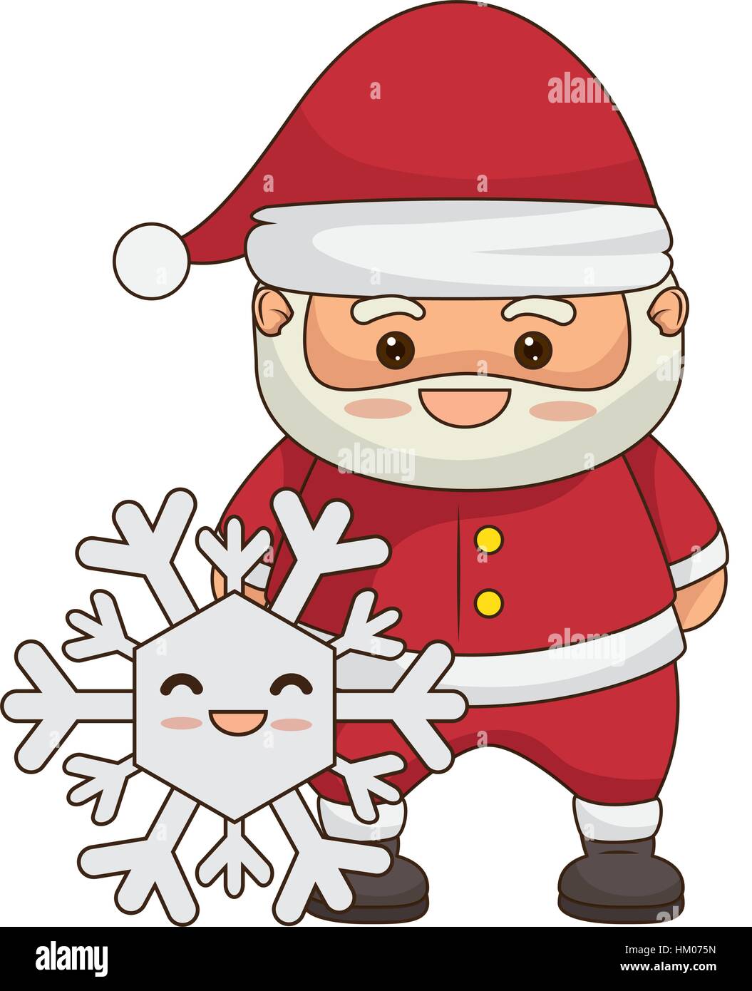 Feliz Navidad santa claus kawaii ilustración Vectorial character design  Imagen Vector de stock - Alamy