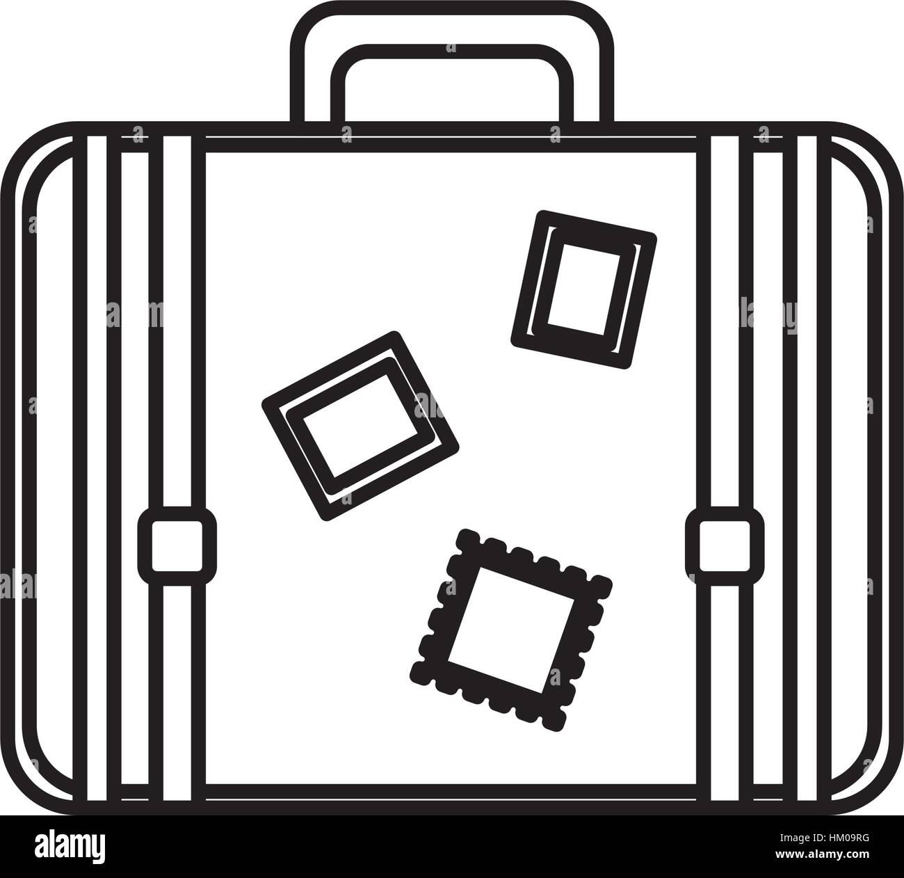 Ilustración de maleta de viaje aislado en blanco