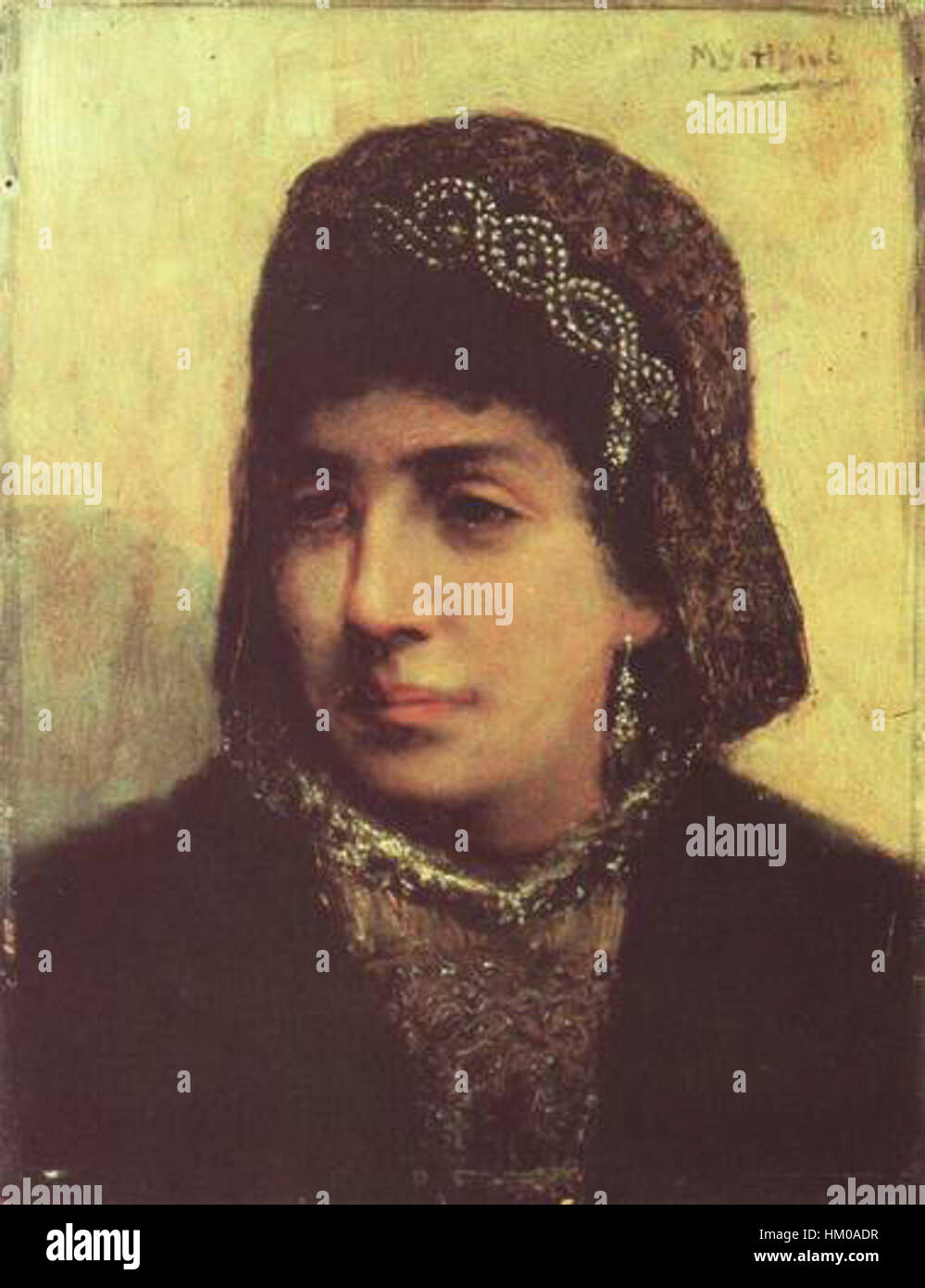 Gottlieb-Head de una novia judía 1876 Foto de stock