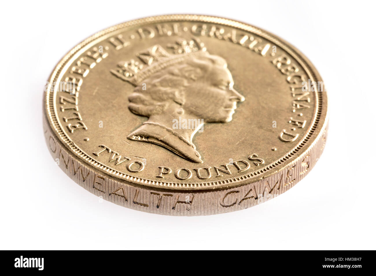 1986 dos pound moneda introducida para marcar los Juegos Commonwealth Foto de stock