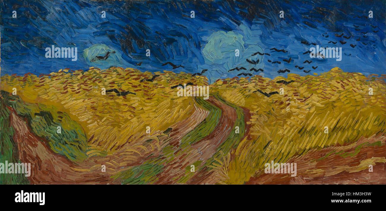 Korenveld met kraaien - S0149V1962 - Museo Van Gogh Foto de stock