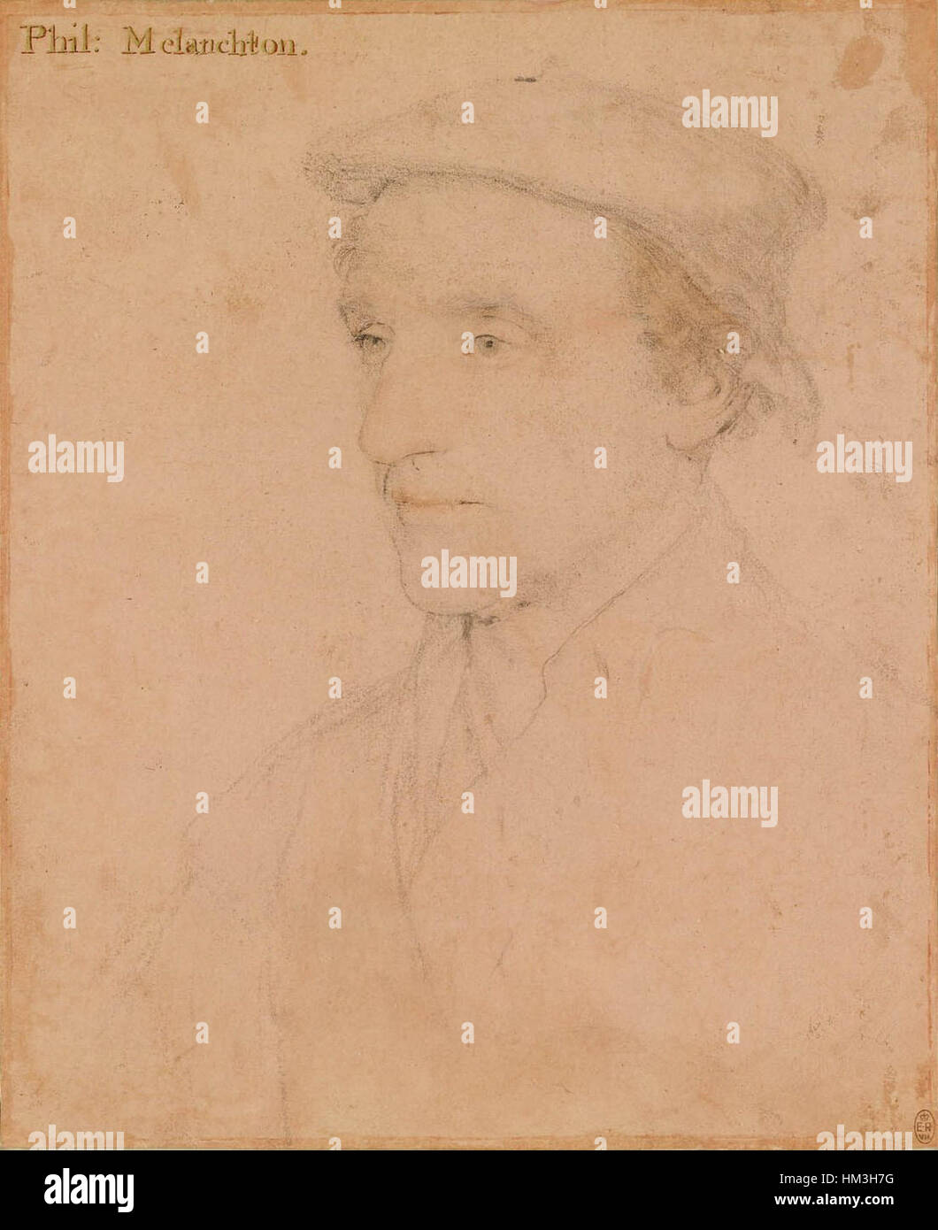 Hans Holbein el joven - Un hombre no identificado RL 12221 Foto de stock