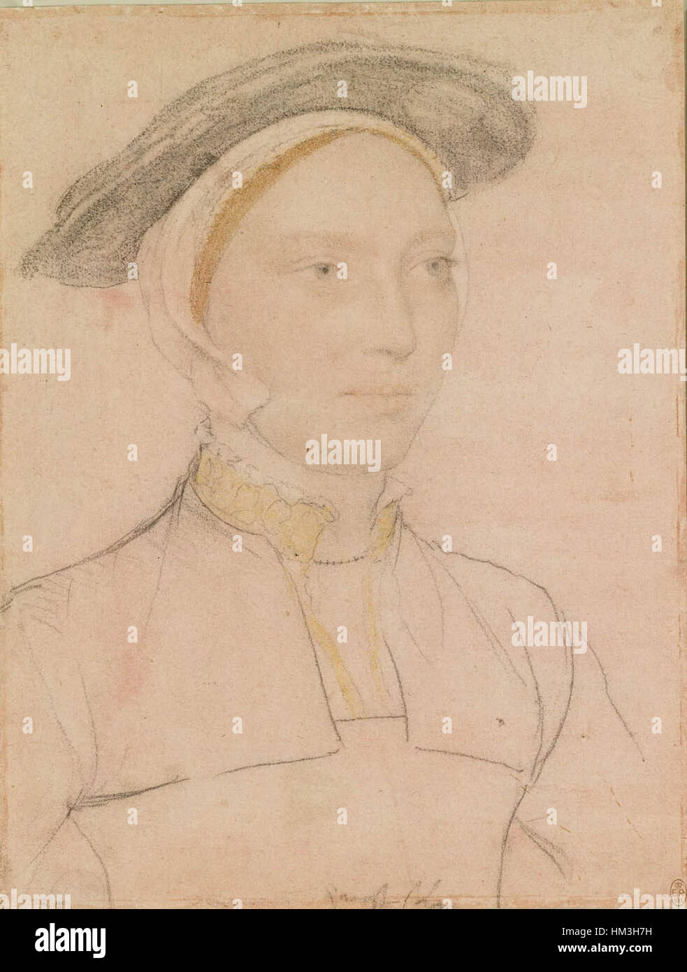 Hans Holbein el joven - Una mujer no identificada RL 12256 Foto de stock