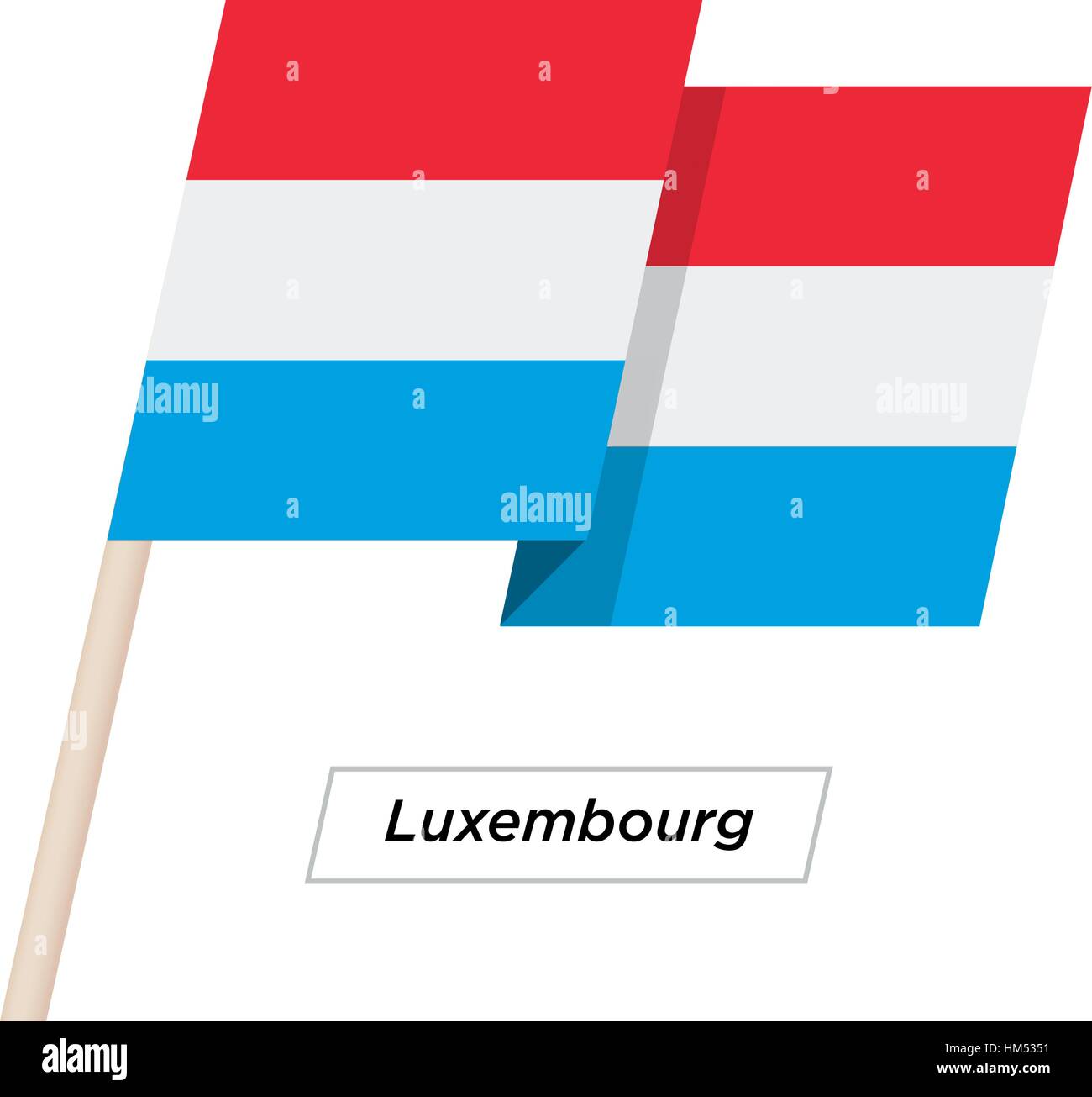 Cinta de Luxemburgo banderas ondeantes aislado en blanco. Ilustración vectorial. Ilustración del Vector