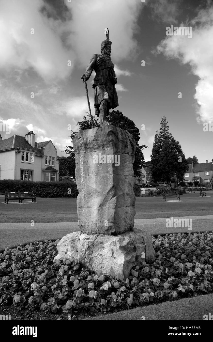 Donald cameron de lochiel estatua, Iglesia de Escocia, Fort William, Highlands escocesas, Escocia Foto de stock