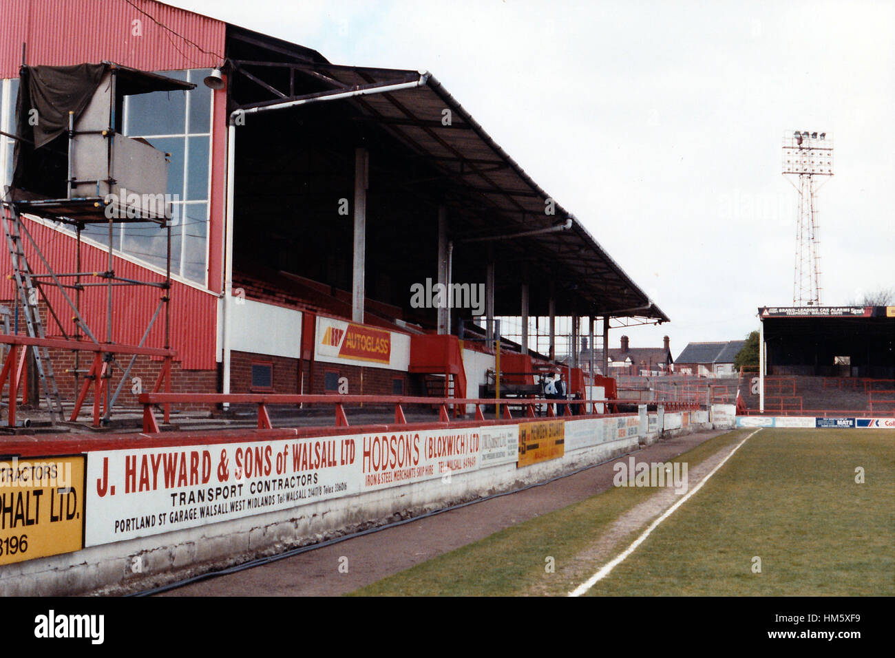 Vista general de los Becarios Park, Walsall Football Club el 4 de mayo de 1989 Foto de stock