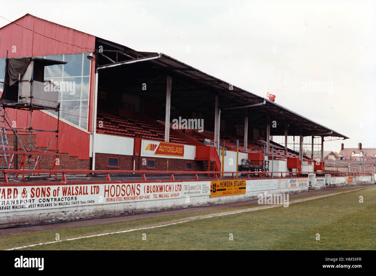 Vista general de los Becarios Park, Walsall Football Club el 4 de mayo de 1989 Foto de stock