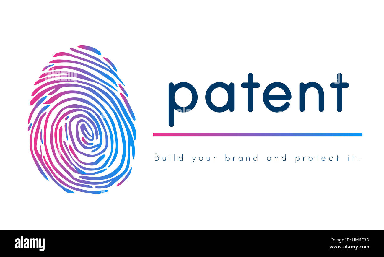 Diseño de Logotipo patente Concepto de huella dactilar Foto de stock