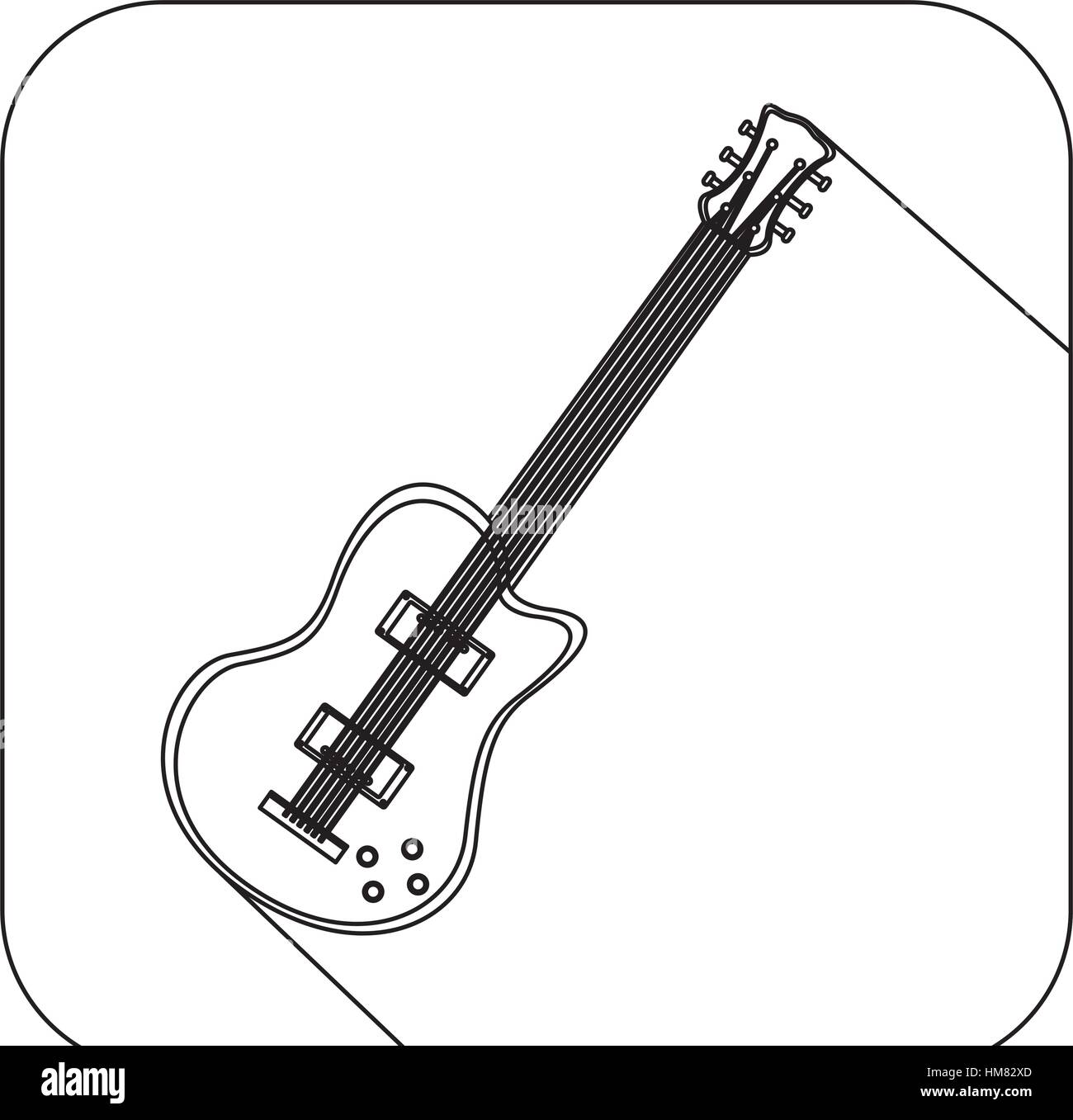 Forma cuadrada con silueta de guitarra eléctrica ilustración vectorial  musical Imagen Vector de stock - Alamy