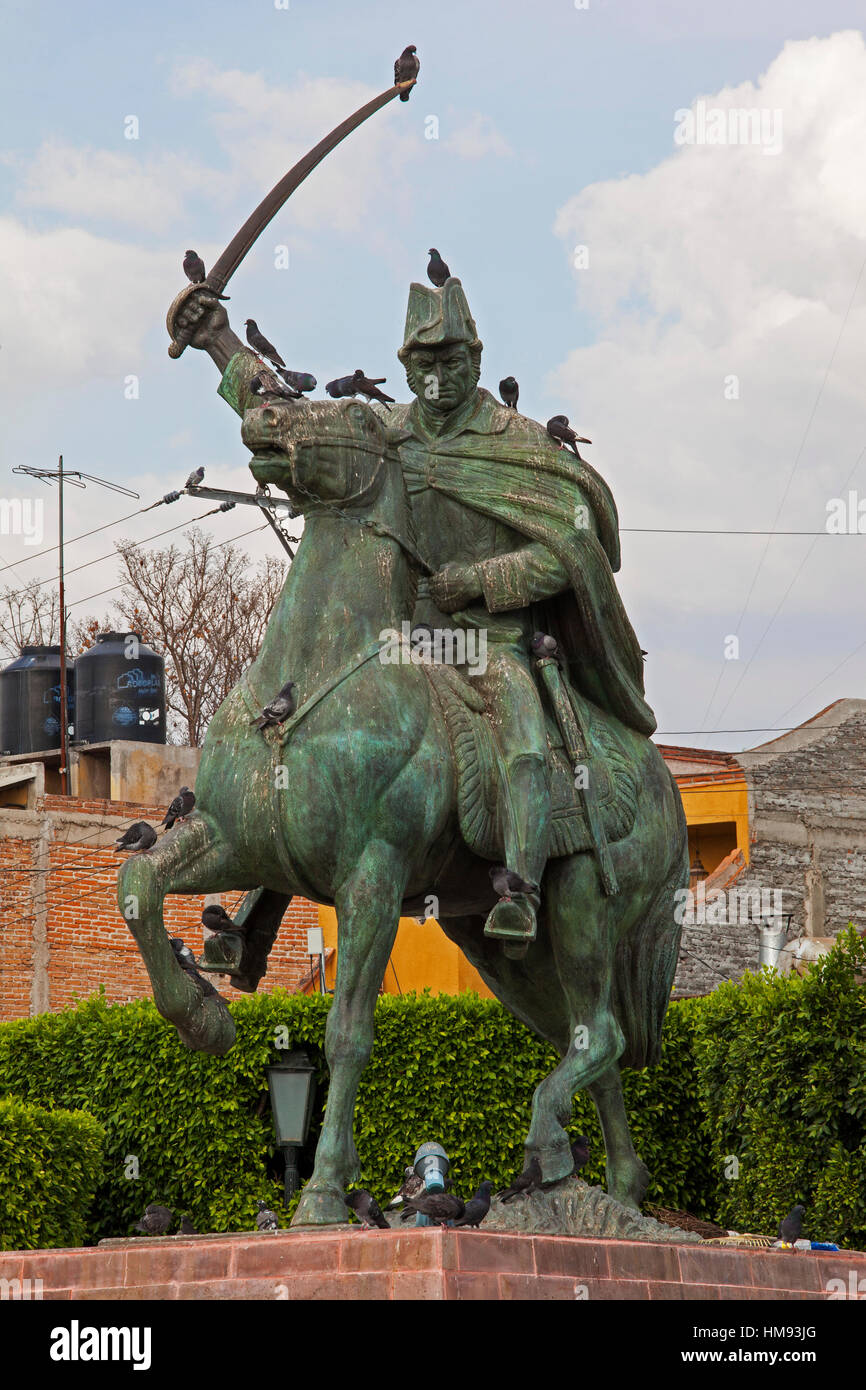 México, Estado de Guanajuato, San Miguel de Allende, la Estatua de Allende Foto de stock