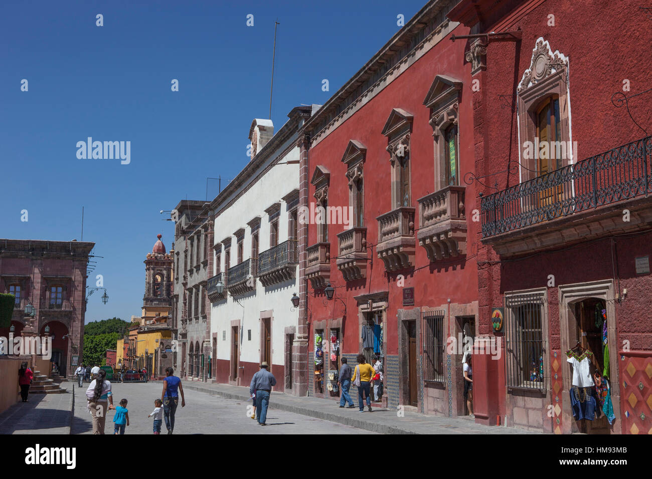 México, Estado de Guanajuato, San Miguel de Allende, la plaza principal, el Zocalo Foto de stock