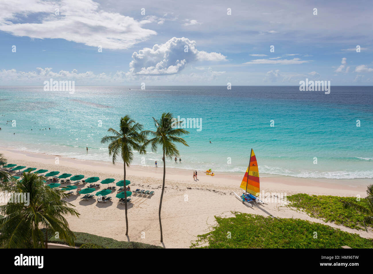 Worthing Beach, Christ Church, Barbados, Indias Occidentales, el Caribe, América Central Foto de stock