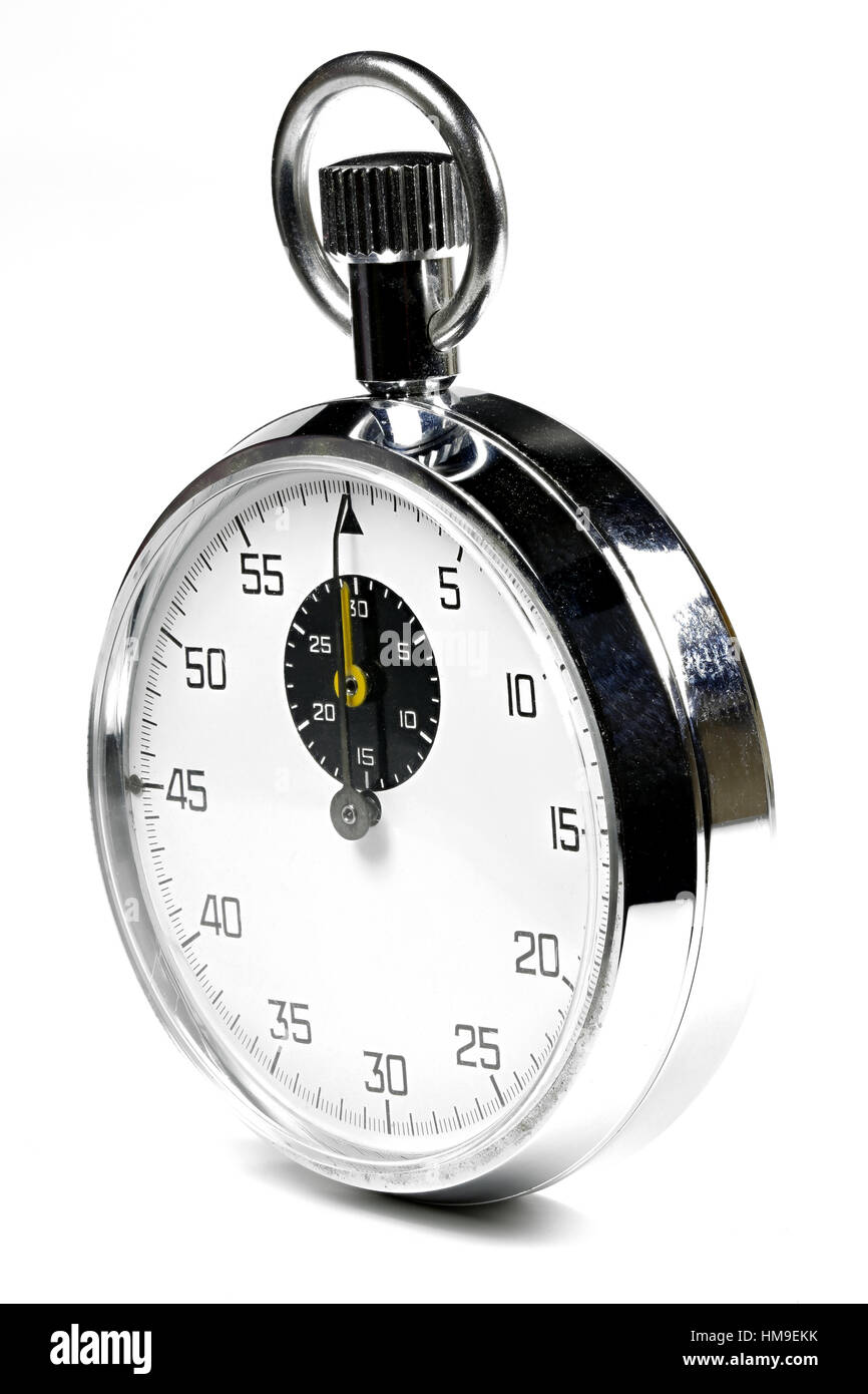 Cronómetro Mecánico 3d Reloj Cronógrafo Cronómetro De Cromo Aislado En  Fondo Blanco Fotos, retratos, imágenes y fotografía de archivo libres de  derecho. Image 37248251