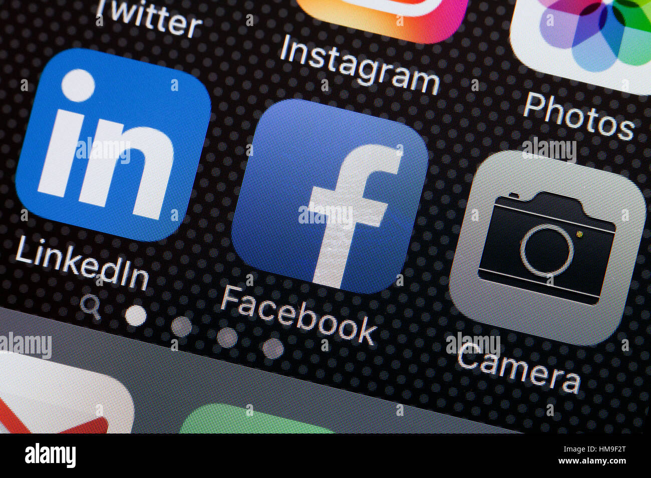 Facebook app icono en pantalla iPhone - EE.UU. Foto de stock