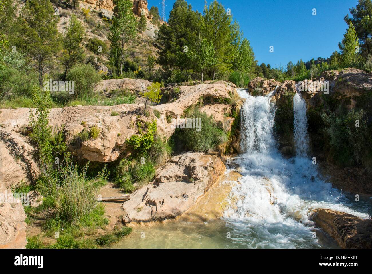 Las Chorreras cascadas, río Cabriel. Enguídanos. La provincia de Cuenca,  Castilla La Mancha, España Fotografía de stock - Alamy