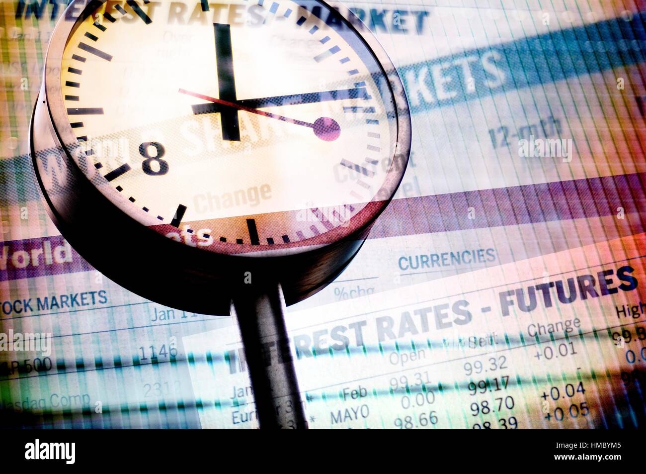 Mercado bursatil, bolsa de valores, tipo de mercado, la bolsa de valores. Foto de stock