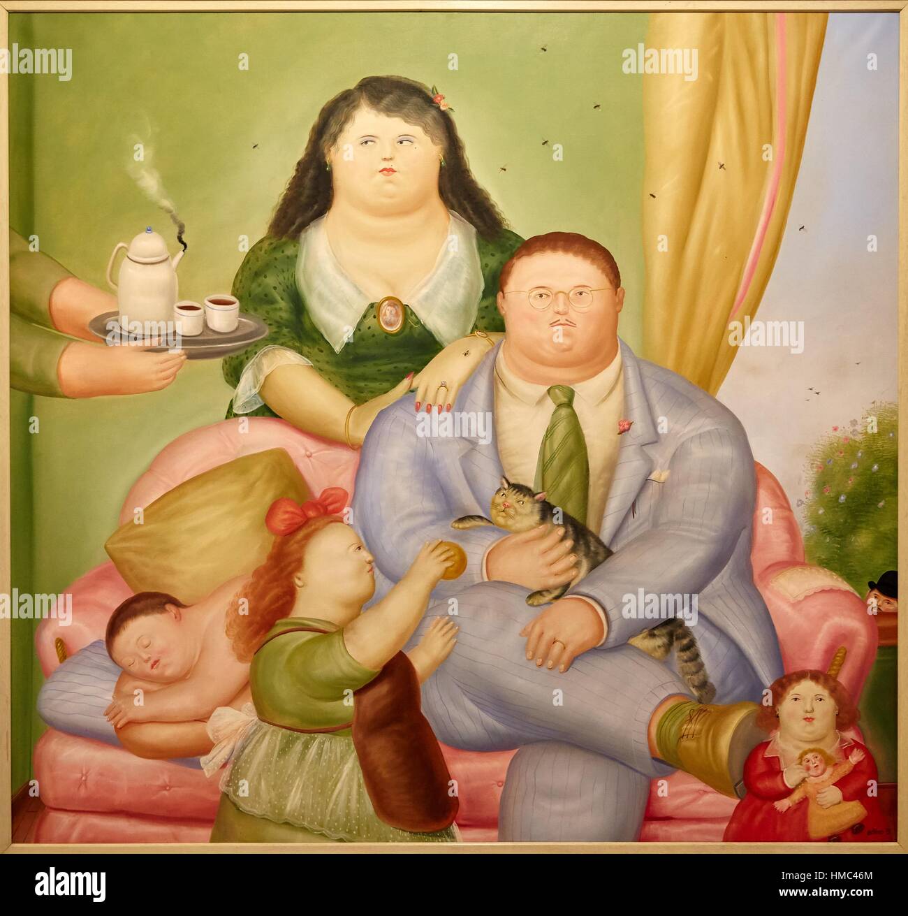 "La familia colombiana", en 1973, Fernando Botero, museo de Antioquia