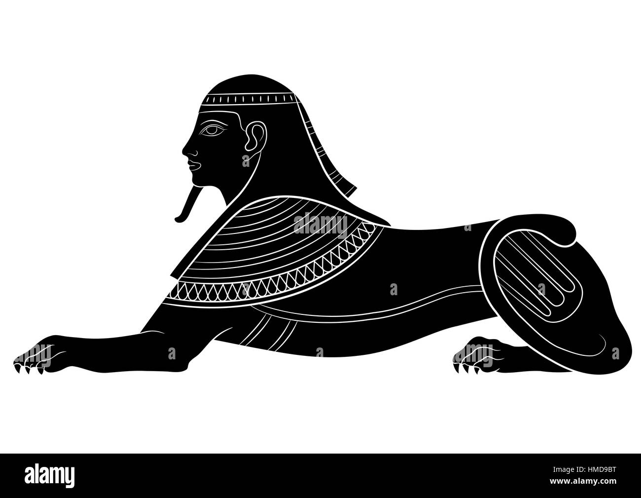 Sphinx - criatura mítica del antiguo Egipto Ilustración del Vector
