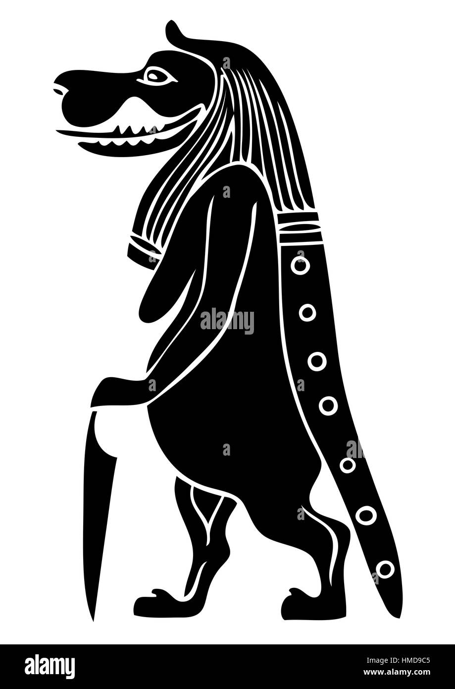 Taweret - criatura mítica del Antiguo Egipto - la diosa de la fertilidad y el parto Ilustración del Vector