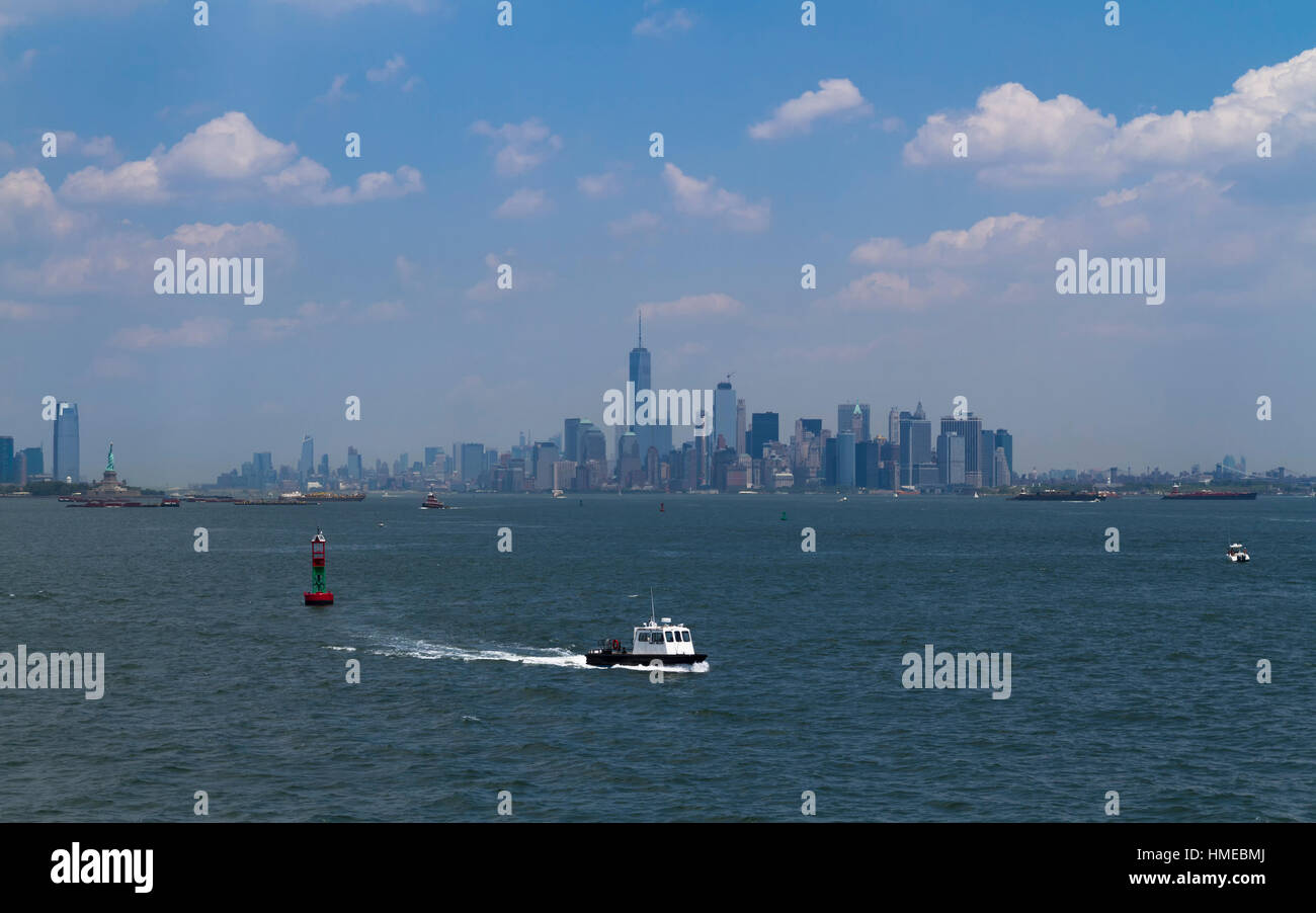Perfil de Manhattan, Nueva York Foto de stock