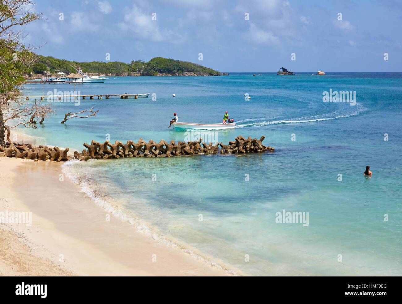 La playa del Mar Caribe, la Isla Grande, Islas del Rosario, Cartagena de  Indias, Bolívar, Colombia, Sur America Fotografía de stock - Alamy
