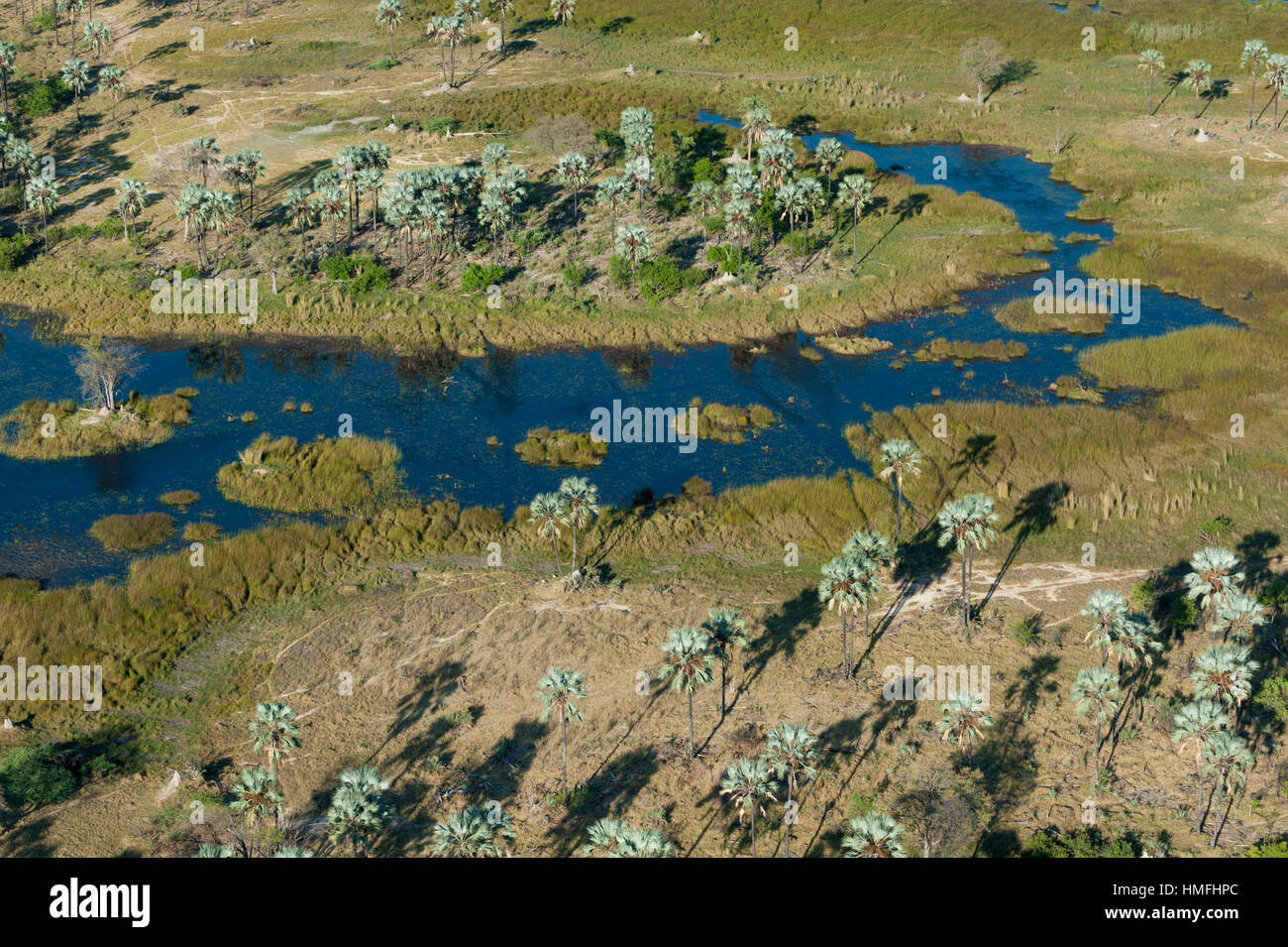 Vista aérea del Delta del Okavango, Botswana Foto de stock