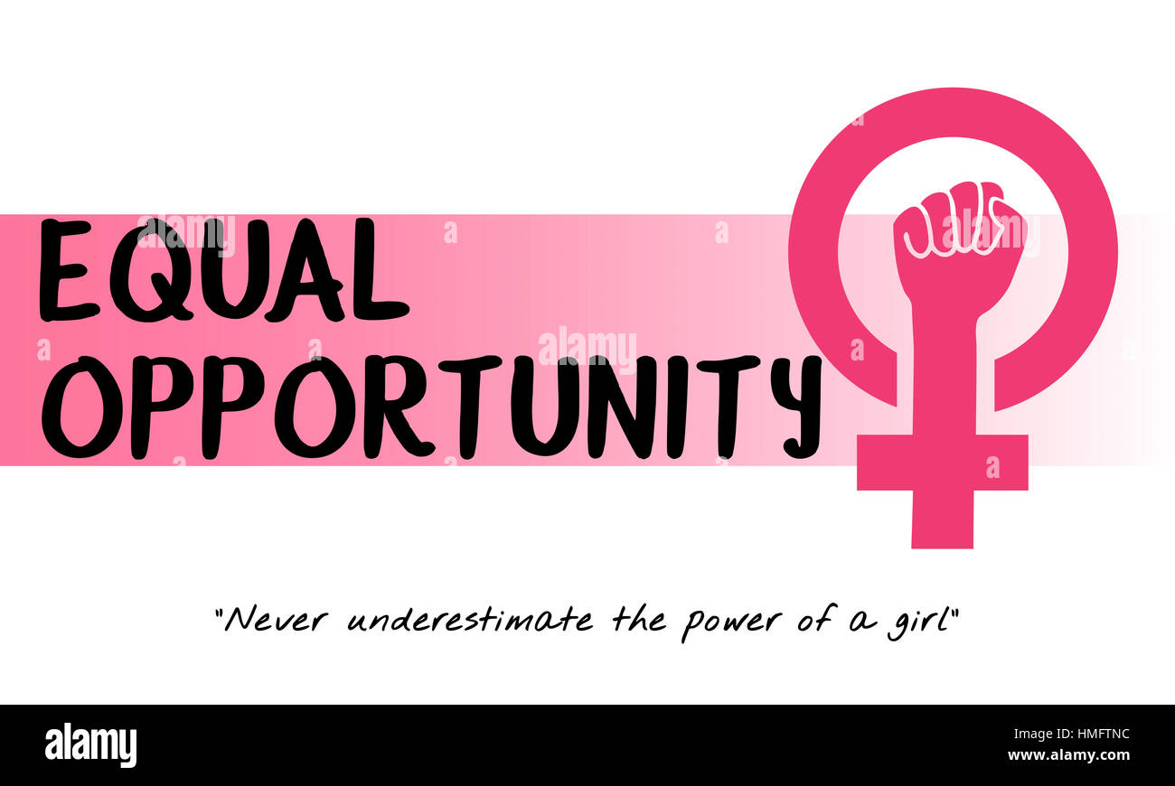 Las mujeres Girl Power feminismo de la igualdad de oportunidades concepto Foto de stock