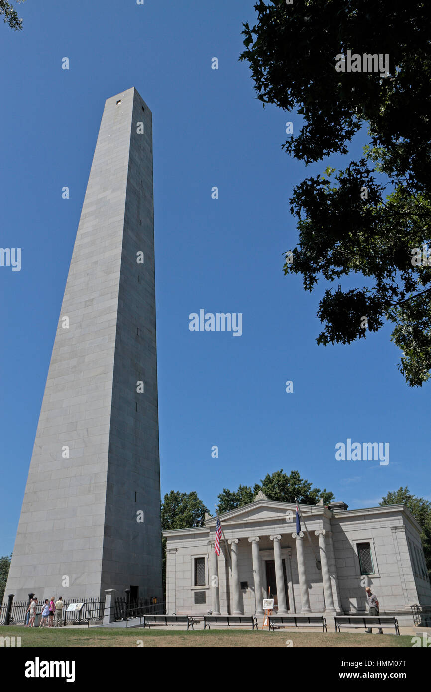 El Bunker hill Monument, Boston, Massachusetts, Estados Unidos. Foto de stock