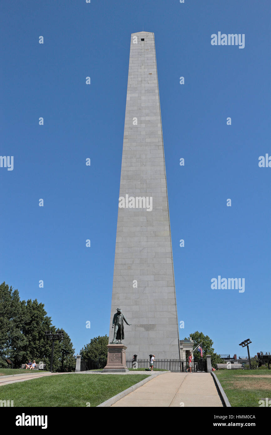 El Bunker hill Monument, Boston, Massachusetts, Estados Unidos. Foto de stock