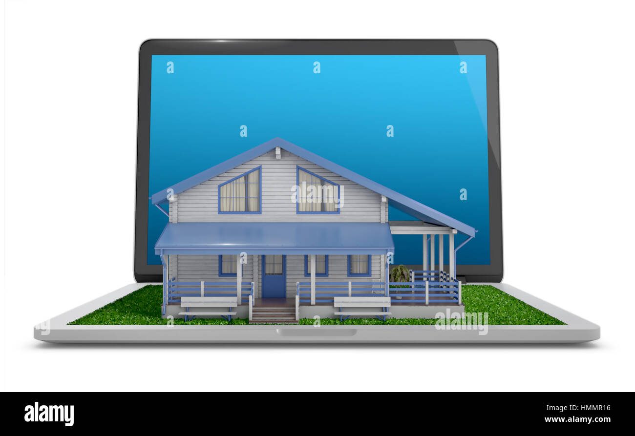 Proyecto casa móvil. Sale de la casa desde el portátil aislado sobre
