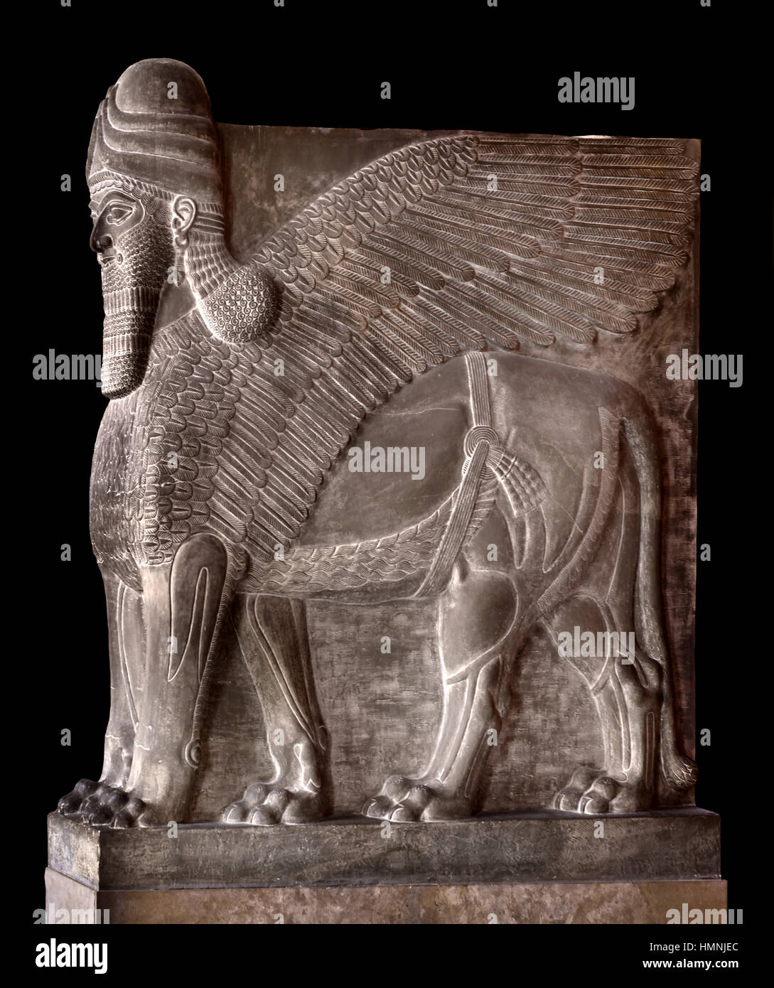 El asirio lamassu (humano con cabeza de toro alado), Nínive, antigua ciudad  de Mesopotamia superior, Mosul (Iraq) la capital Neo Imperio Asirio, Asiria  (2500-612 BC Fotografía de stock - Alamy