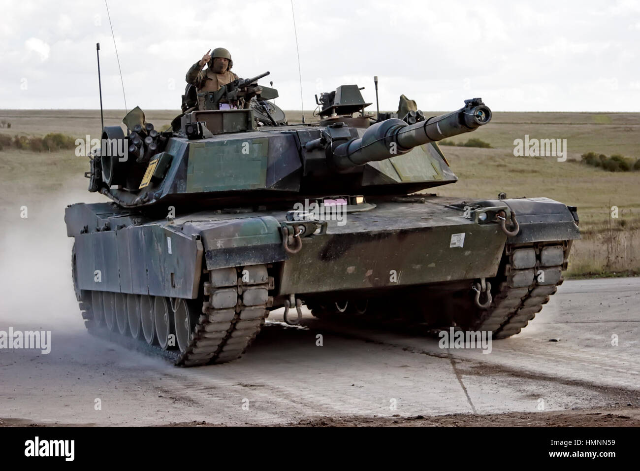 Nosotros, los Marine Corps, el M1A1 Abrams, tanque de batalla principal, la llanura de Salisbury, Zona de Entrenamiento, Wiltshire, UK, 2005.tanque del ejército Foto de stock