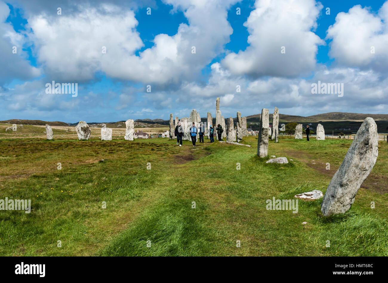 Callanish Standing Stones en la isla de Lewis en las Hébridas Exteriores de Escocia Fotografía