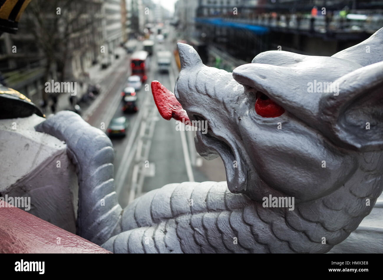 Ciudad de Londres (milla cuadrada) Marcador de límite Dragon Foto de stock