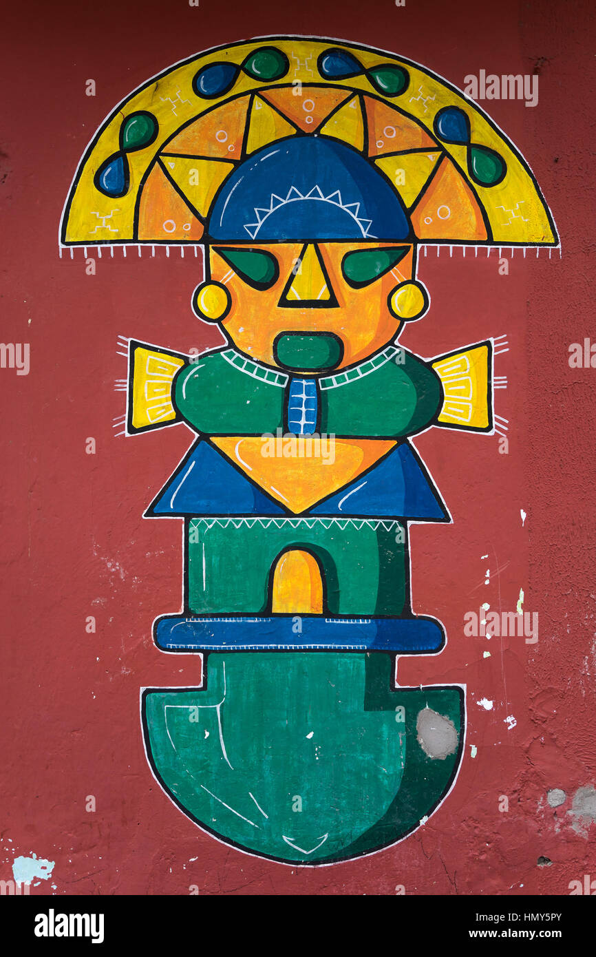 Pintura mural de temática indígena en Ecuador Fotografía de stock - Alamy