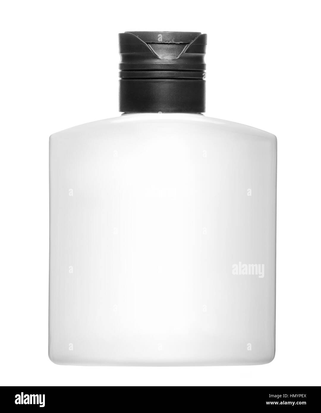 Cosméticos Blanco botella o contenedor de plástico para productos de gel, loción, crema, maquetas, aislado sobre fondo blanco, cerrar Foto de stock