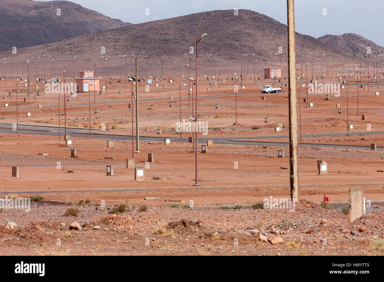 Ouarzazate, Marruecos. La planificación para el futuro desarrollo urbano. Foto de stock