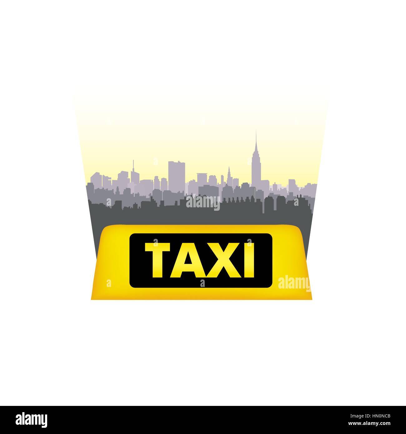 Servicio de taxi taxi. cabezal cartel city antecedentes. Llame al paisaje urbano de taxi concepto Ilustración del Vector