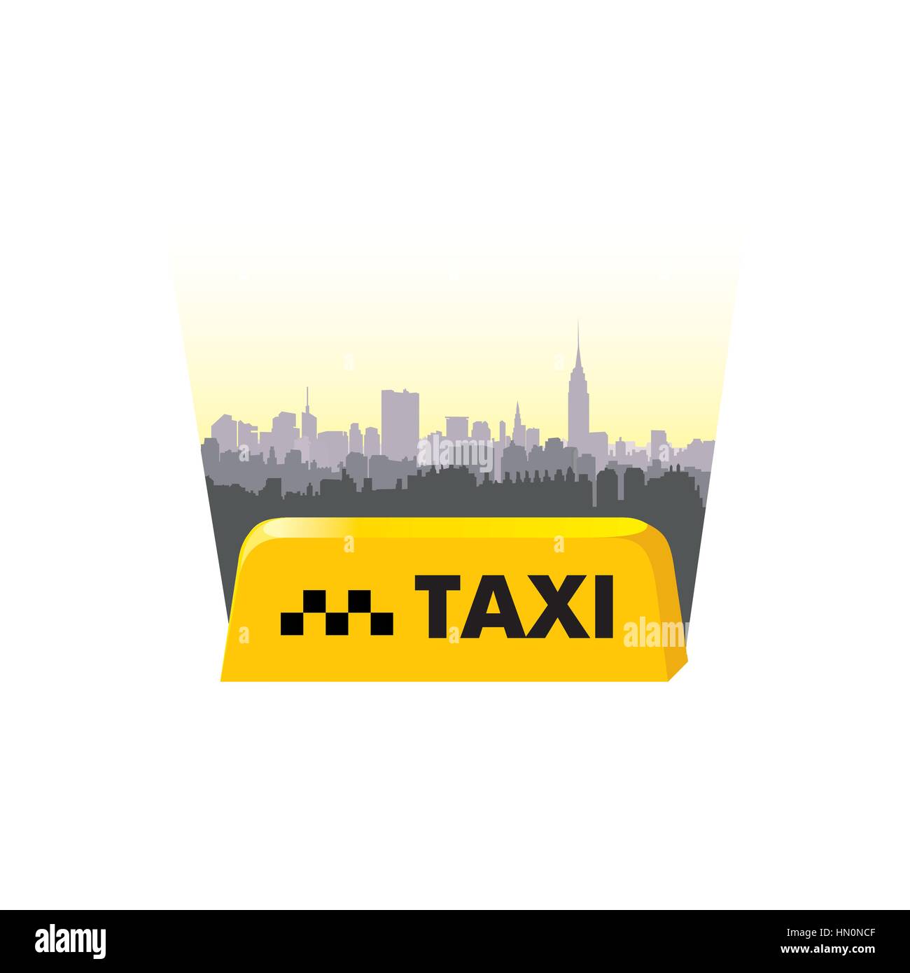Servicio de taxi taxi. cabezal cartel city antecedentes. Llame al paisaje urbano de taxi concepto Ilustración del Vector