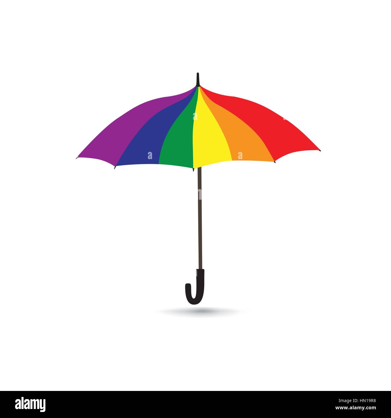 Paraguas en rainbow colores aislados sobre fondo blanco. vacaciones de  verano sombrilla icono símbolo de lluvia de otoño Imagen Vector de stock -  Alamy