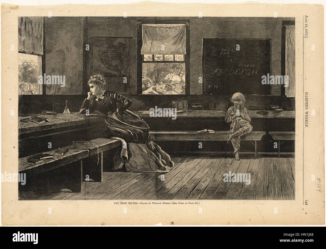 Winslow Homer - El receso de mediodía Foto de stock