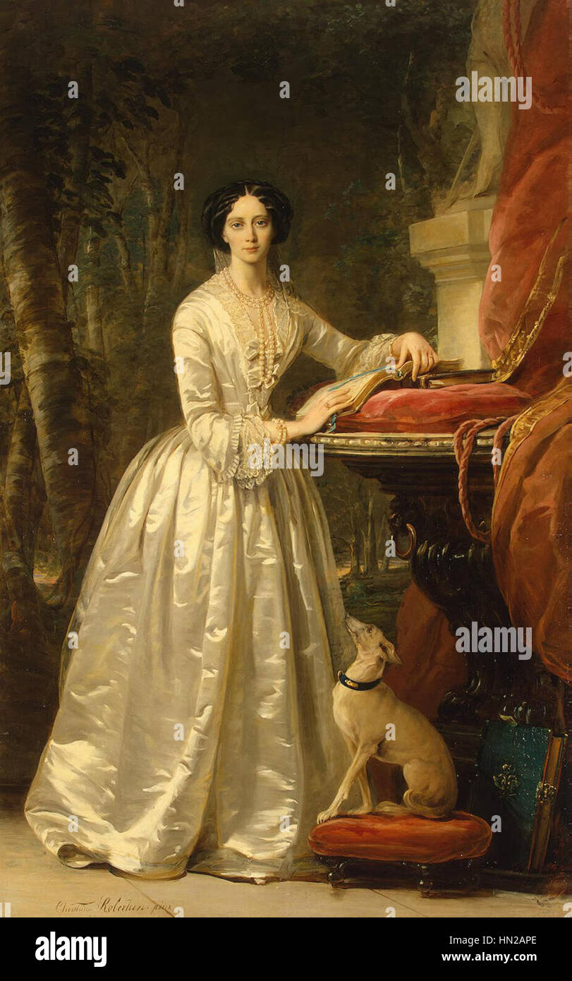 María Alexandrovna de Rusia por C.Robertson (1849, Hermitage) Foto de stock