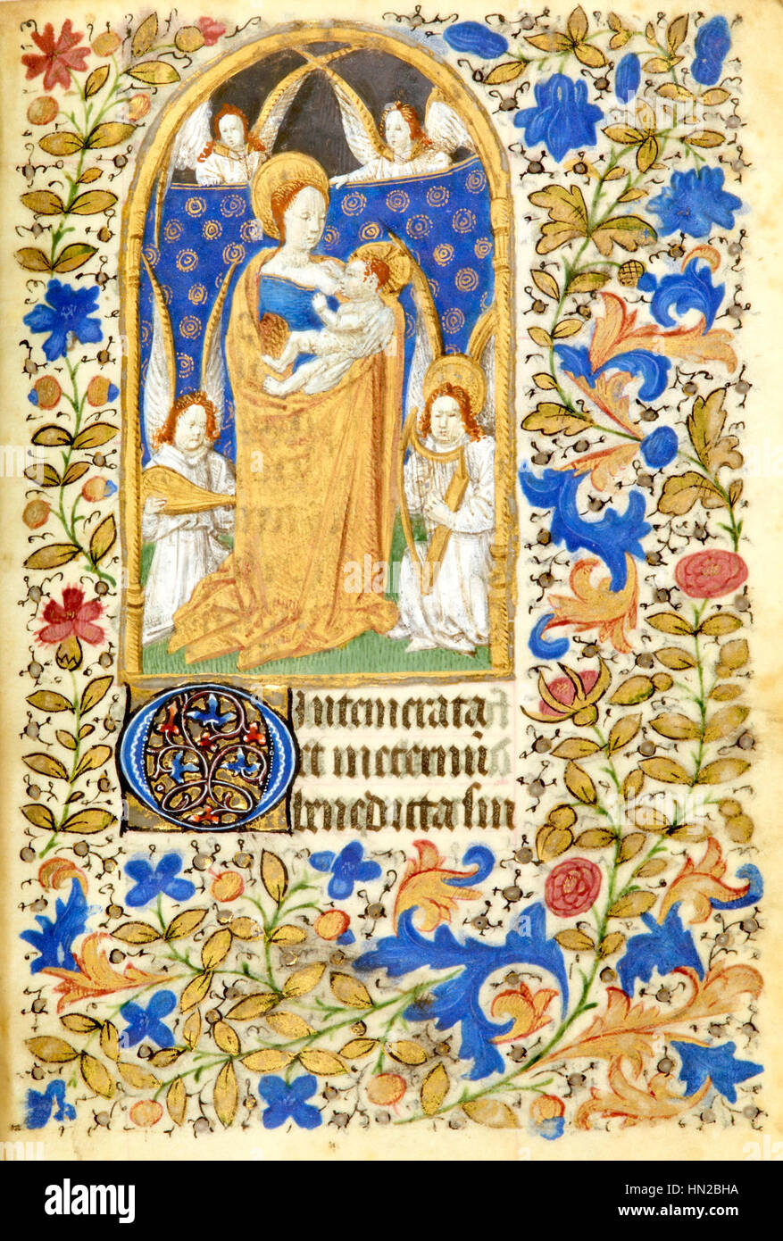 Livre d'Heures de Jeanne de France 27r Foto de stock