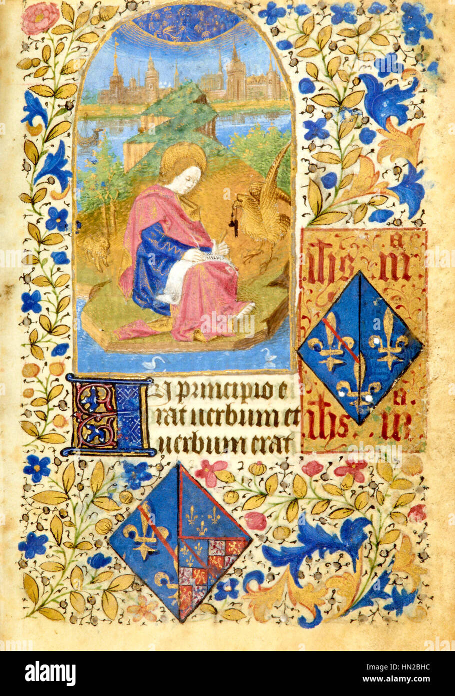 Livre d'Heures de Jeanne de France 13r Foto de stock