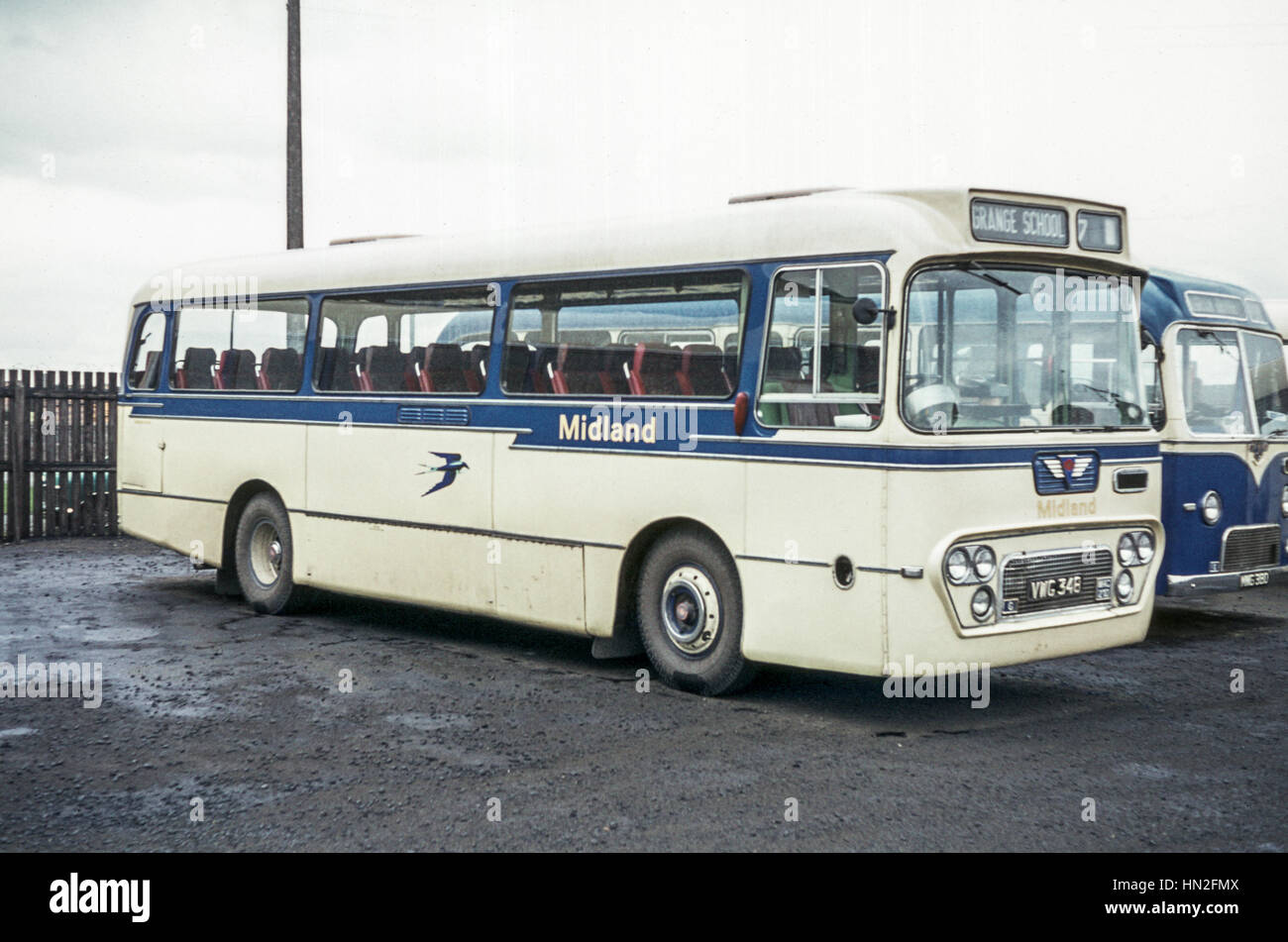 Edimburgo, Reino Unido - 1973: Vintage imagen de autobús en Edimburgo. Alexander Midland Leyland MAC VWG 210 (registro 348). Foto de stock