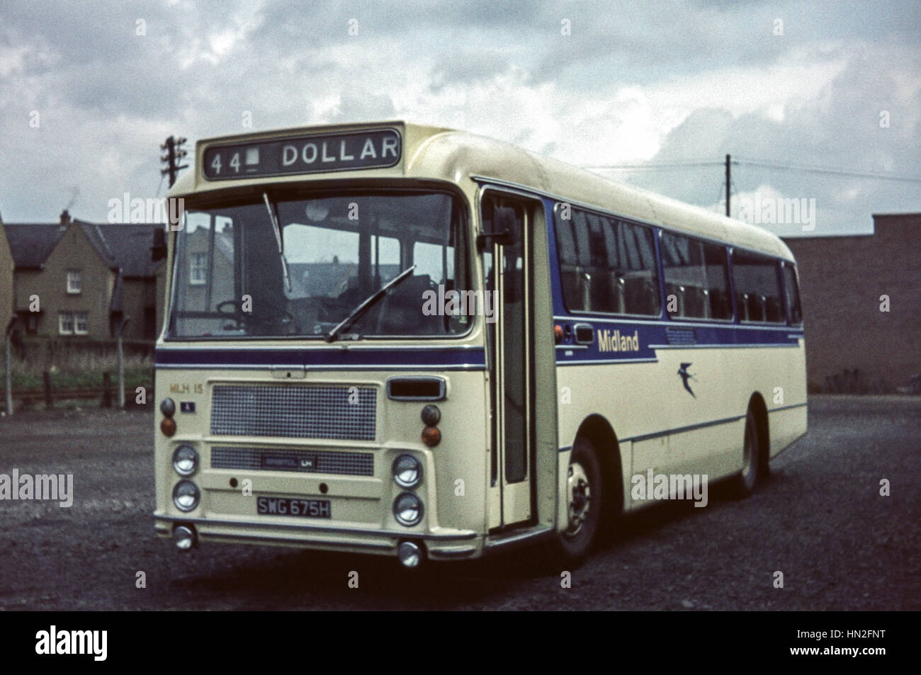 Edimburgo, Reino Unido - 1973: Vintage imagen de autobús en Edimburgo. Alexander Midland MLH 15 (registro SWG 675H). Foto de stock